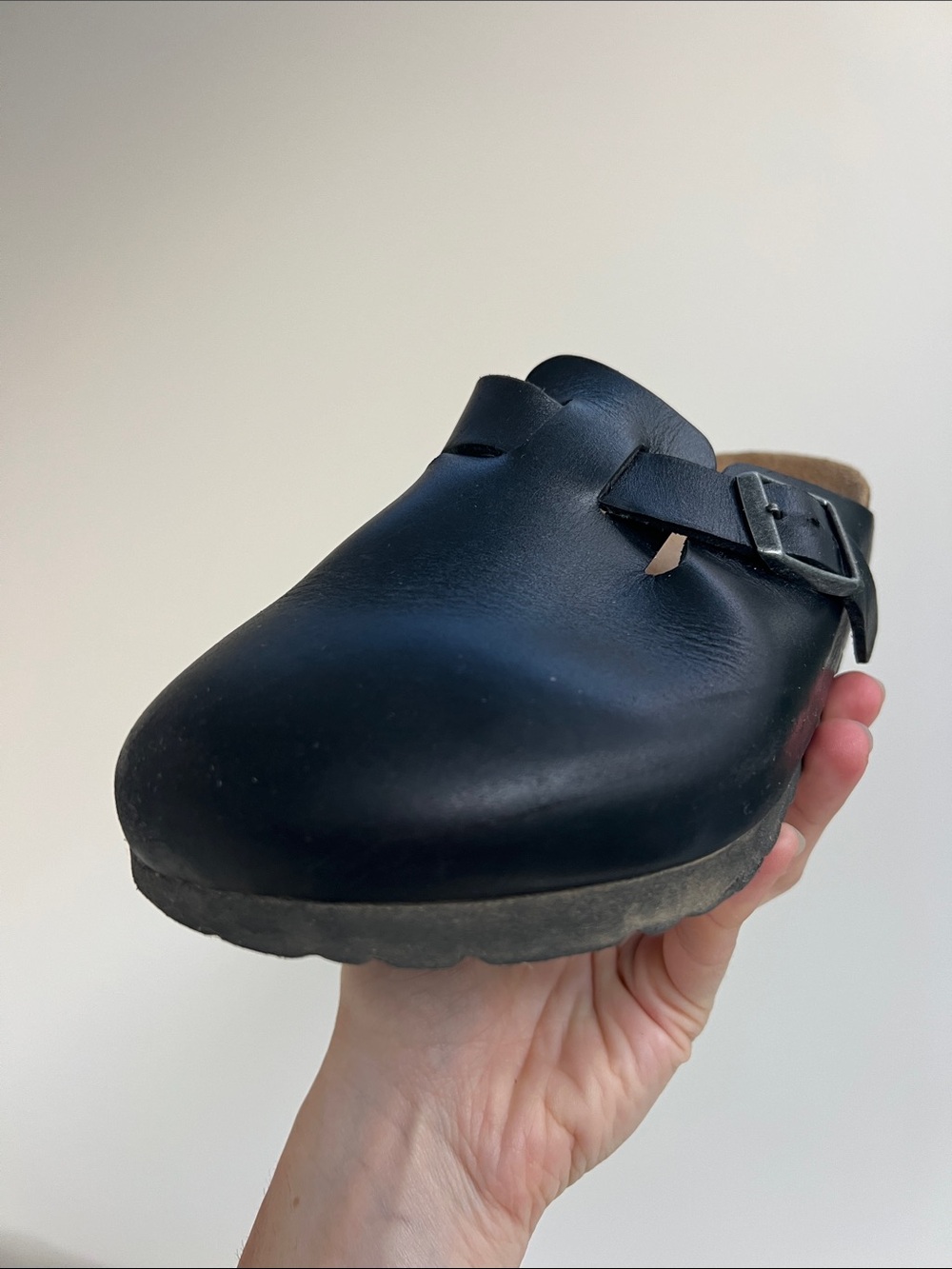 Birkenstock boston natural black leather clogs size 37 - Picture 12 of 14